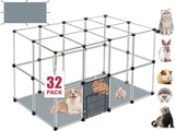 Paneles para Mascotas, Enclosure Transparente, 32 Piezas, Modelo X