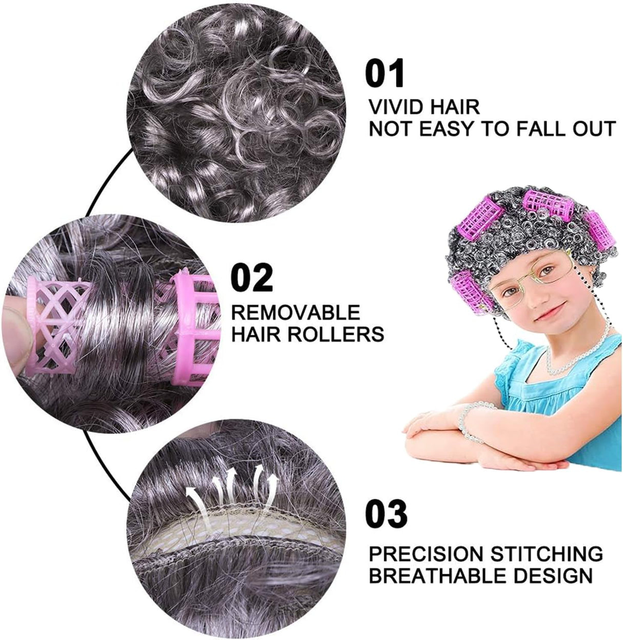 Disfraz de Vieja para Niñas, 11 Piezas, Accesorios Cosplay S