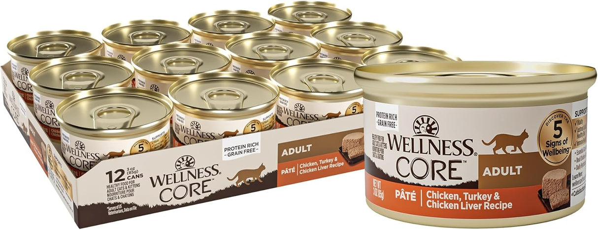 Alimento húmedo natural sin granos para gatos, paté de hígado