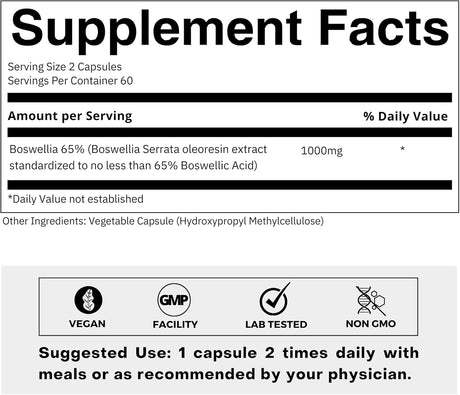 Suplemento Extracto Boswellia Serrata 500mg - Apoyo Articulaciones