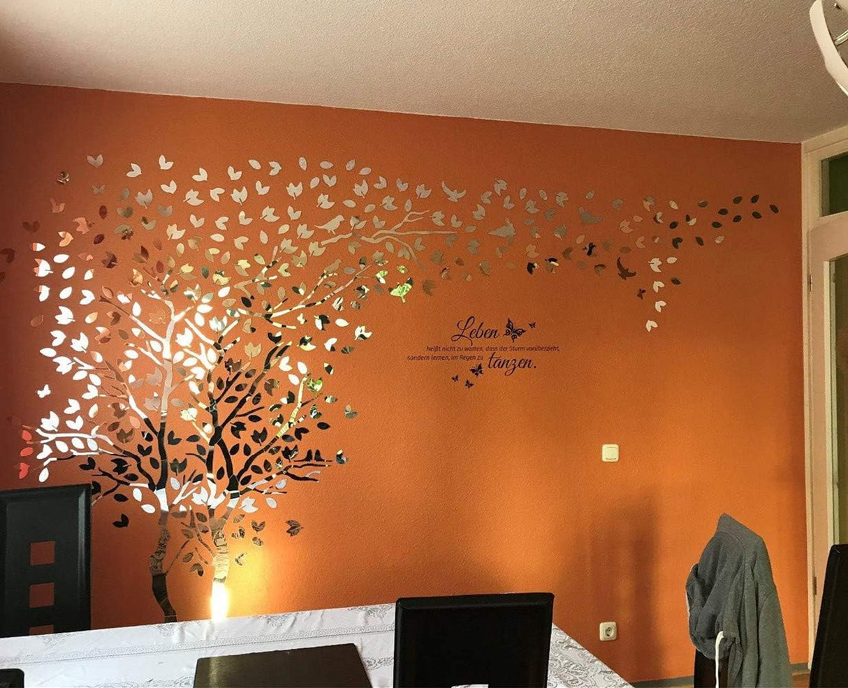 Vinilos 3D de Árbol y Aves - Decoración para Pared M-98X51in