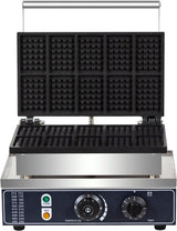 Máquina de Waffles 110V, 1600W, 10 Rejillas, Acero Inoxidable