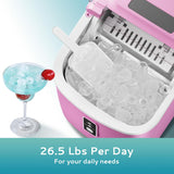 Máquina de Hielo EUHOMY, 26.5lbs/día, 9 Cubos en 6 Min.