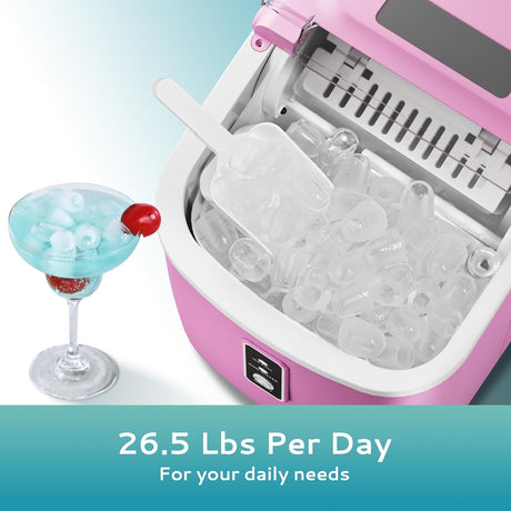 Máquina de Hielo EUHOMY, 26.5lbs/día, 9 Cubos en 6 Min.