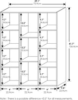 Estantería abierta reversible de 11 cubos - Modelo Luder