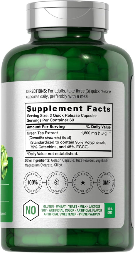Suplemento Pastillas de extracto de té verde 180 cápsulas