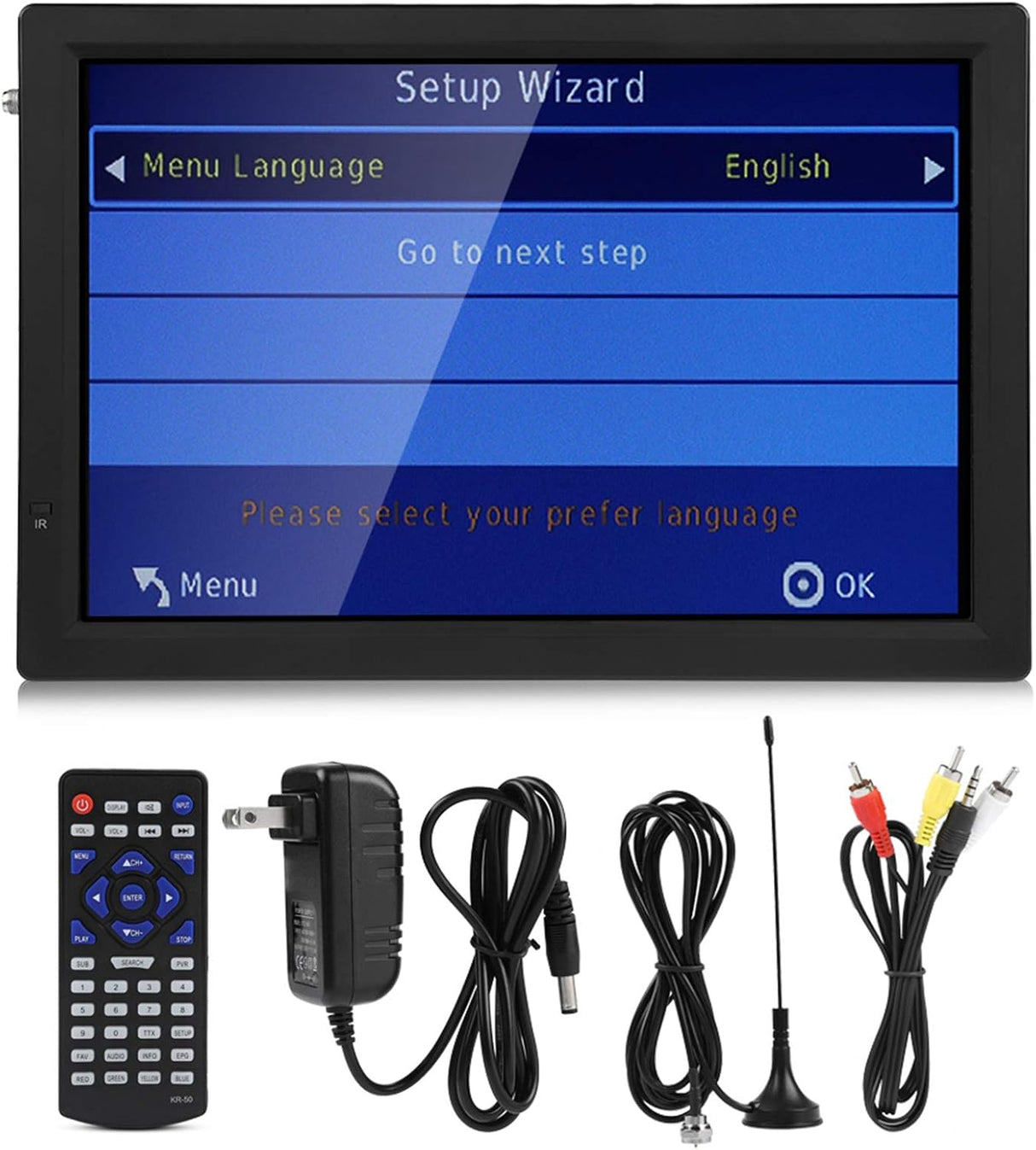 Televisor portátil Yoidesu 14” con sintonizador ATSC y batería