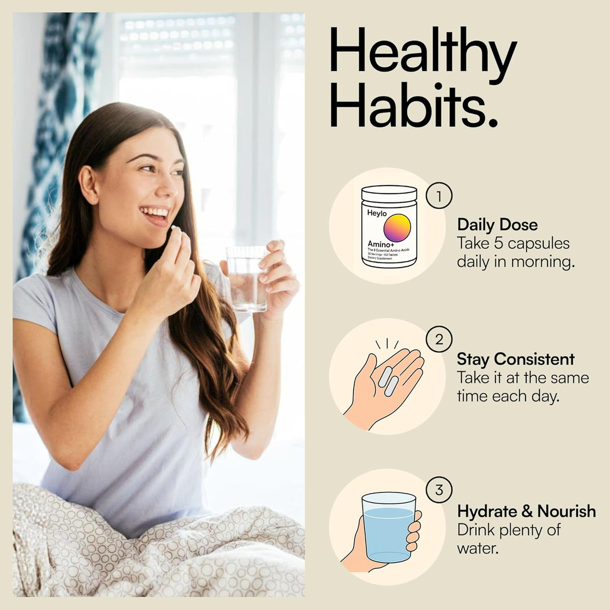 Suplemento Aminoácidos Amino+ Amino+ Amino+ 150 Tabletas