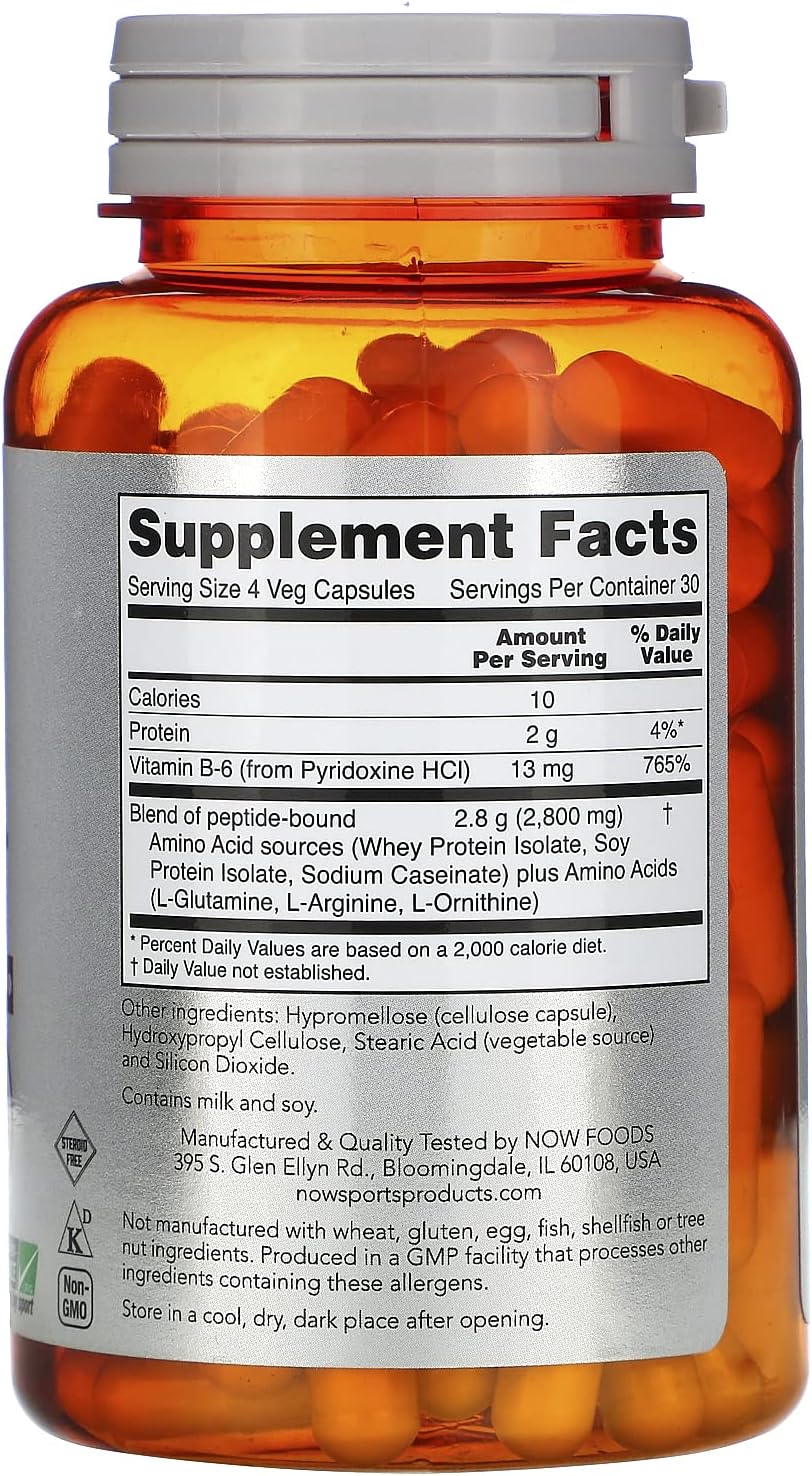 Amino Completo de Aminoácidos de NOW Foods Sports, 120 cápsulas