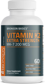 Bronson K2 MK-7 200mcg Extra Fuerza 60 tabletas vegetarian