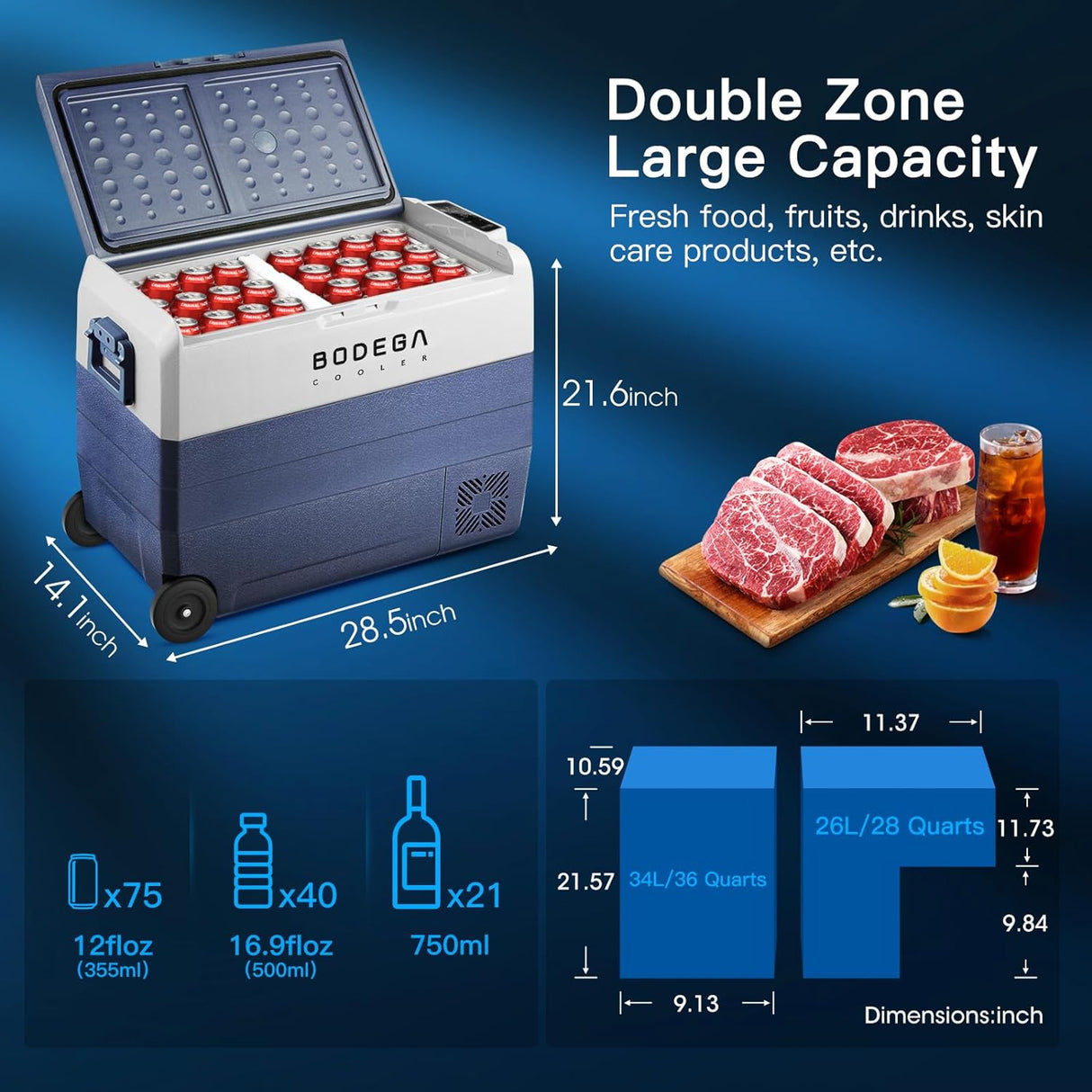 Refrigerador portáti para el auto y control por aplicación