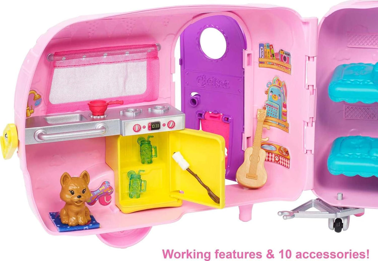 Barbie Club Chelsea Set de Juego Carro y Camper, Accesorios
