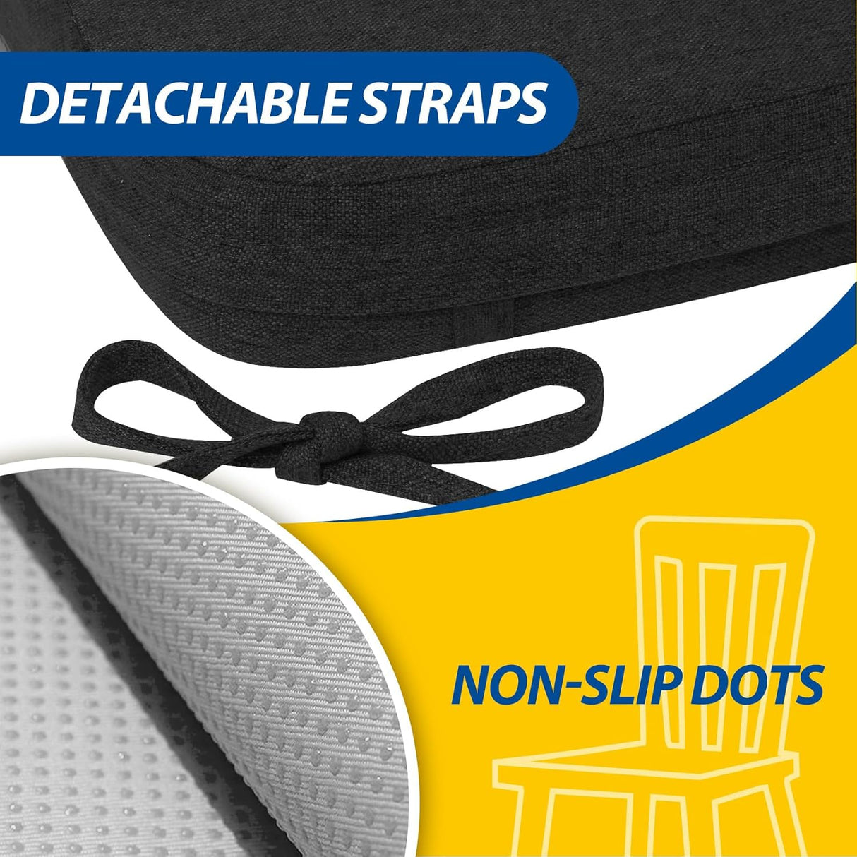 Cojines D-Shaped AAAAAcessories, 2'' gruesos, juego de 4