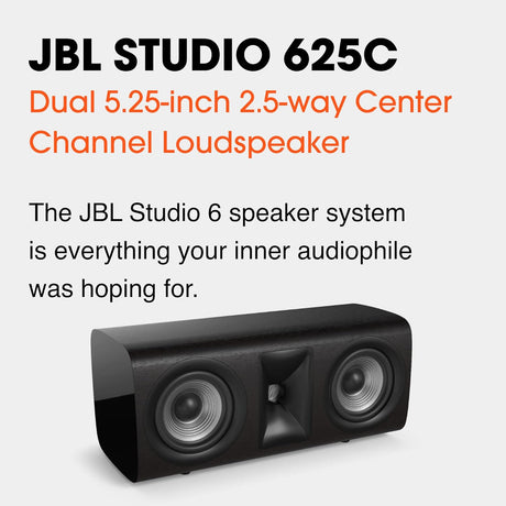 Altavoz Central JBL Studio 625C - 2.5 Vías, 2414H-1, Doble Woofer