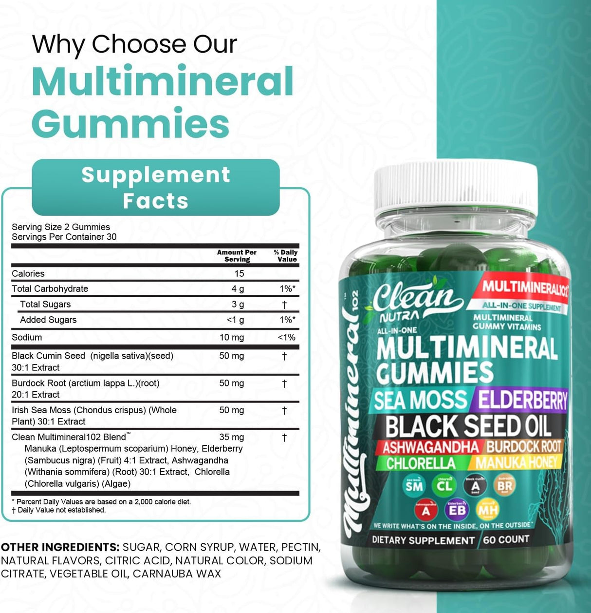 Gummies de Musgo Marino y Aceite de Semilla Negra - Clean Nutra