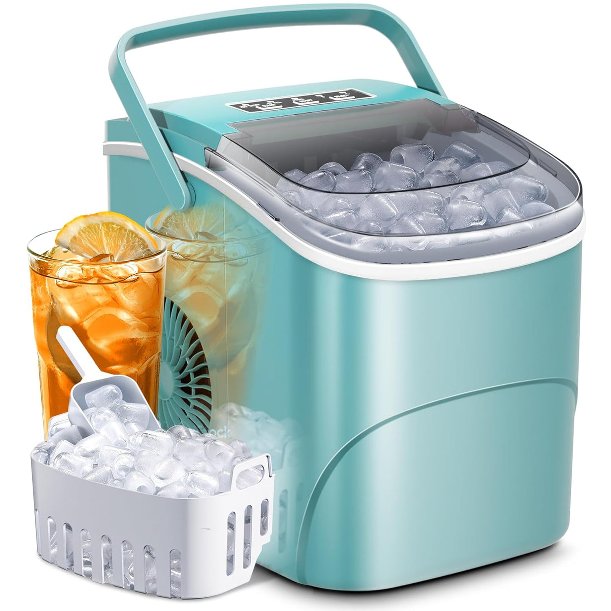 Máquina de Hielo AGLUCKY, 26.5Lbs/24H, 9 Cubos en 6 Min.
