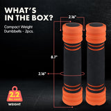 Mancuernas SQUATZ 2 lbs, compactas y versátiles, agarre espuma