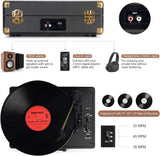 Reproductor de Vinilo Bluetooth Portátil con Altavoces Integrados