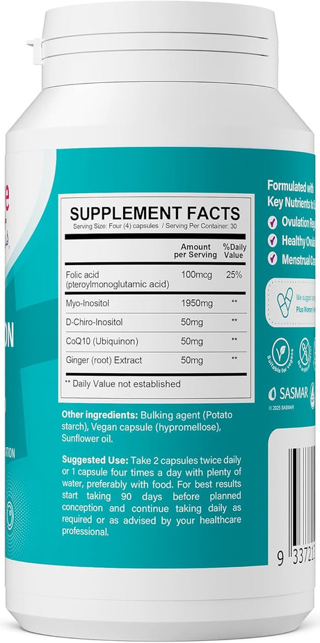 CONCEIVE PLUS Suplemento para Ovulación, Inositol, 30 días