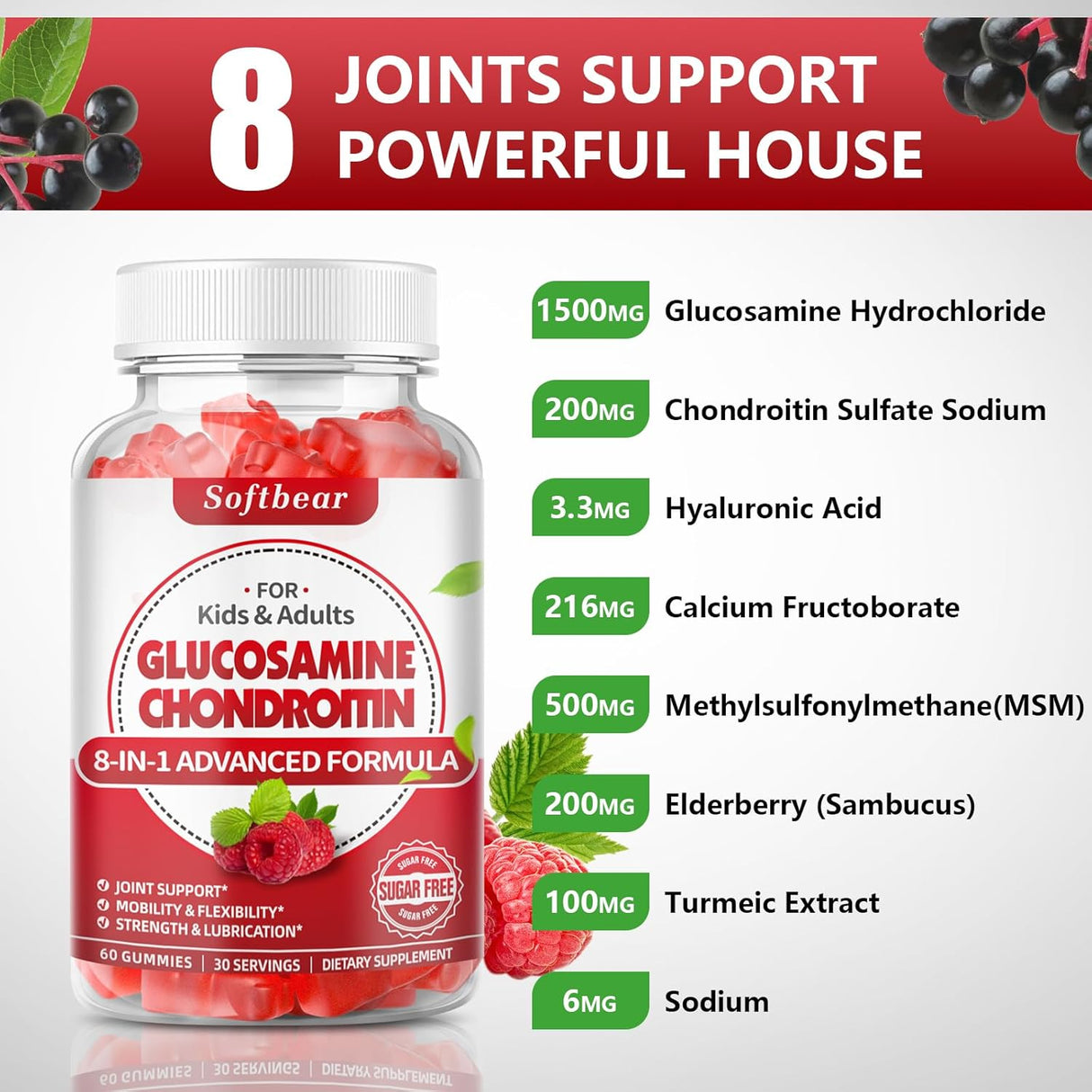 Suplementos de glucosamina condroitina sin azúcar Horbaach