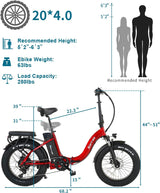 Bicicleta Eléctrica Plegable Fat Tire, 48V, Motor 1100W, M5
