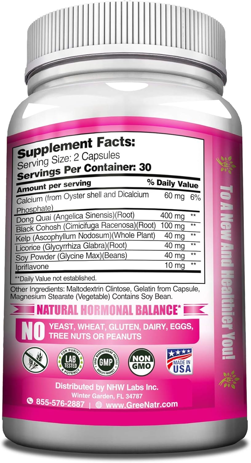Suplemento para Menopausia con Dong Quai y Cimicifuga - 60 Cápsulas