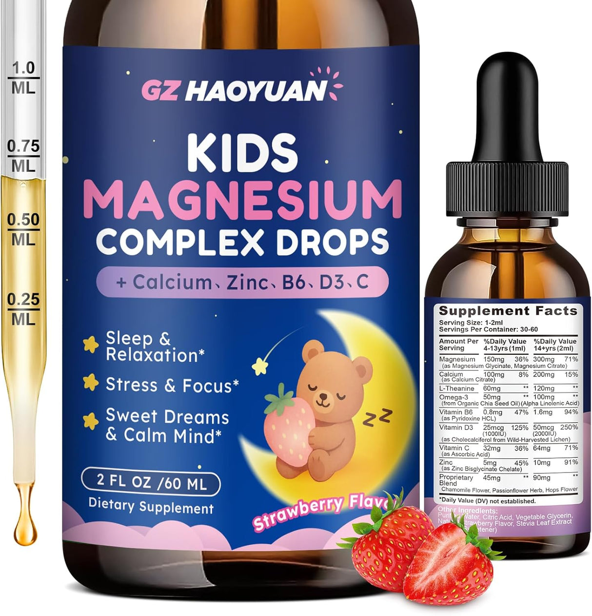 Gotas de Magnesio para Niños - Relajación y Sueño, 2oz