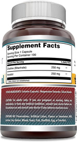 Suplemento de Colina e Inositol Amazing Formulas 500mg 100 cápsulas