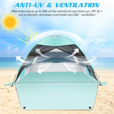 Tienda de playa fácil de montar, anti-UV, con ventanas enrollables