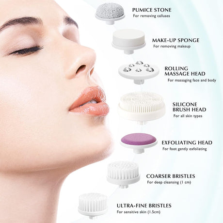 Cepillo de limpieza facial COSLUS giratorio color verde