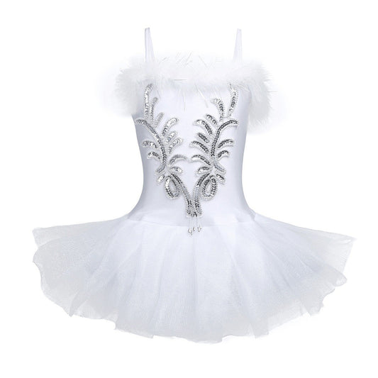 Tutu Dress Disfraz con guantes Pinza de pelo Blanco 5-6