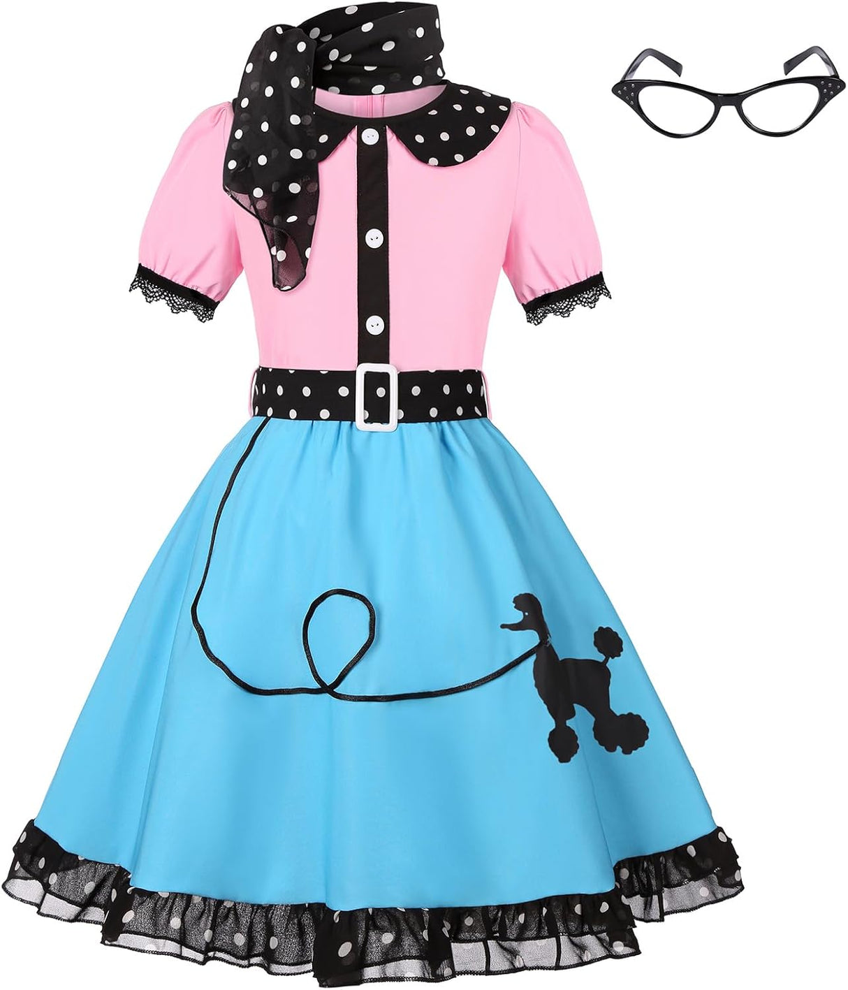 Disfraz de niña 50s Poodle Cutie Set para Halloween - 1950s