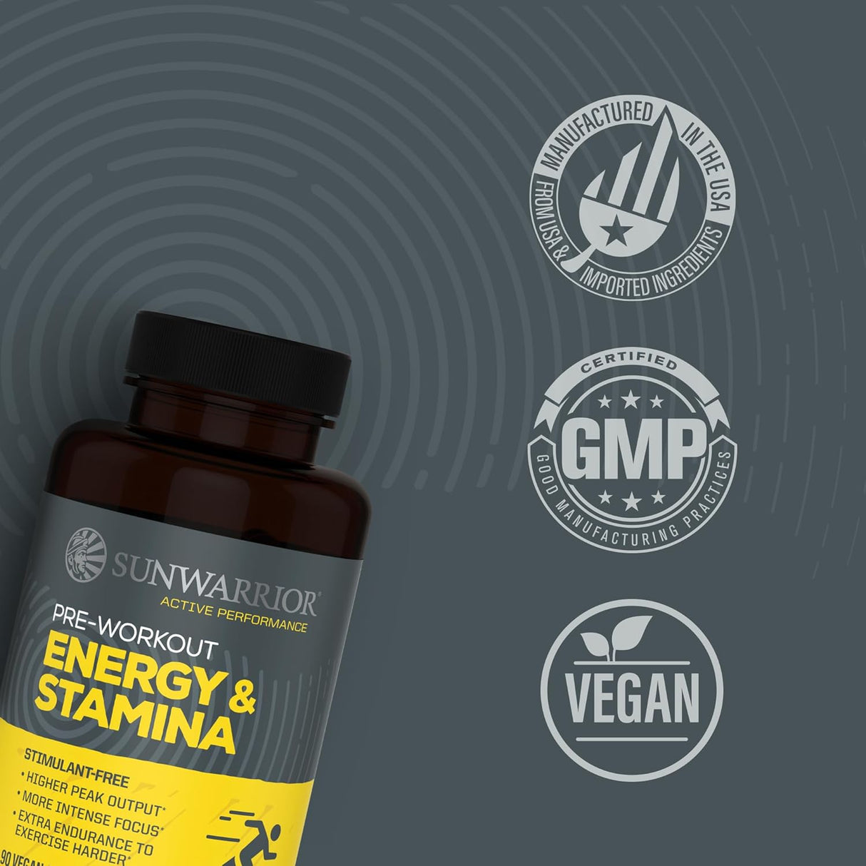 Capsulas de Energía y Resistencia, Sin cafeína, Hongos, Jengibre Thai, 60 Veganas