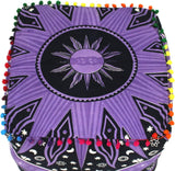 CRAFT KALA Funda de cojín cuadrada de mandala para suelo, funda de cojín para asiento, hippie, decorativo, bohemio, otomano, pufs otomanos, almohada de algodón, decoración del hogar, 18 x 18 x 14 pulgadas, sol ardiente morado