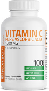 Bronson Vitamina C 1000mg Premium No GMO Tabletas 100 unidades