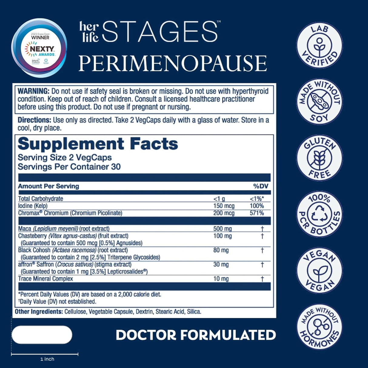 Solaray Perimenopause Suplemento para Hot Flashes, 60 VegCaps