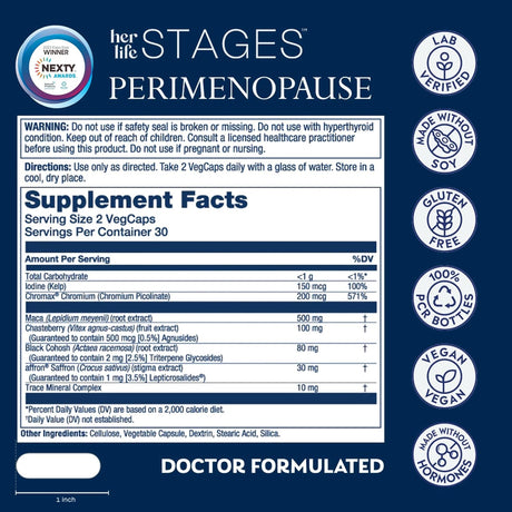 Solaray Perimenopause Suplemento para Hot Flashes, 60 VegCaps