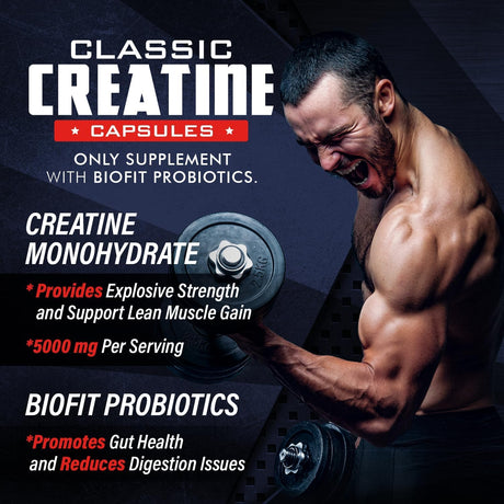Cápsulas de Creatina Monohidrato BioFit™ 5000mg - 180 V Caps
