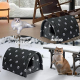 Casa para Gatos Exteriores, Resistente al Clima, Modelo Plegable