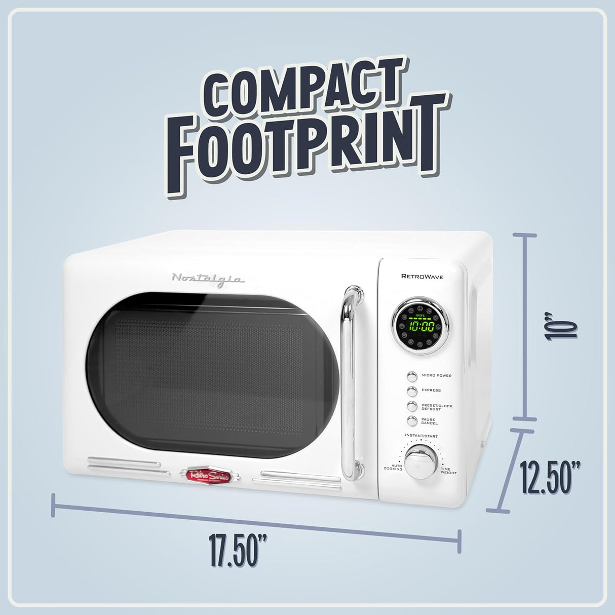 Microondas Nostalgia Retro 0.7 Cu. Ft. 700W con Display LED