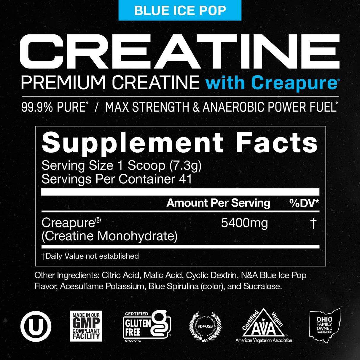 Creatina Monohidratada Muscle Feast, Vegan, 300g, Creapure