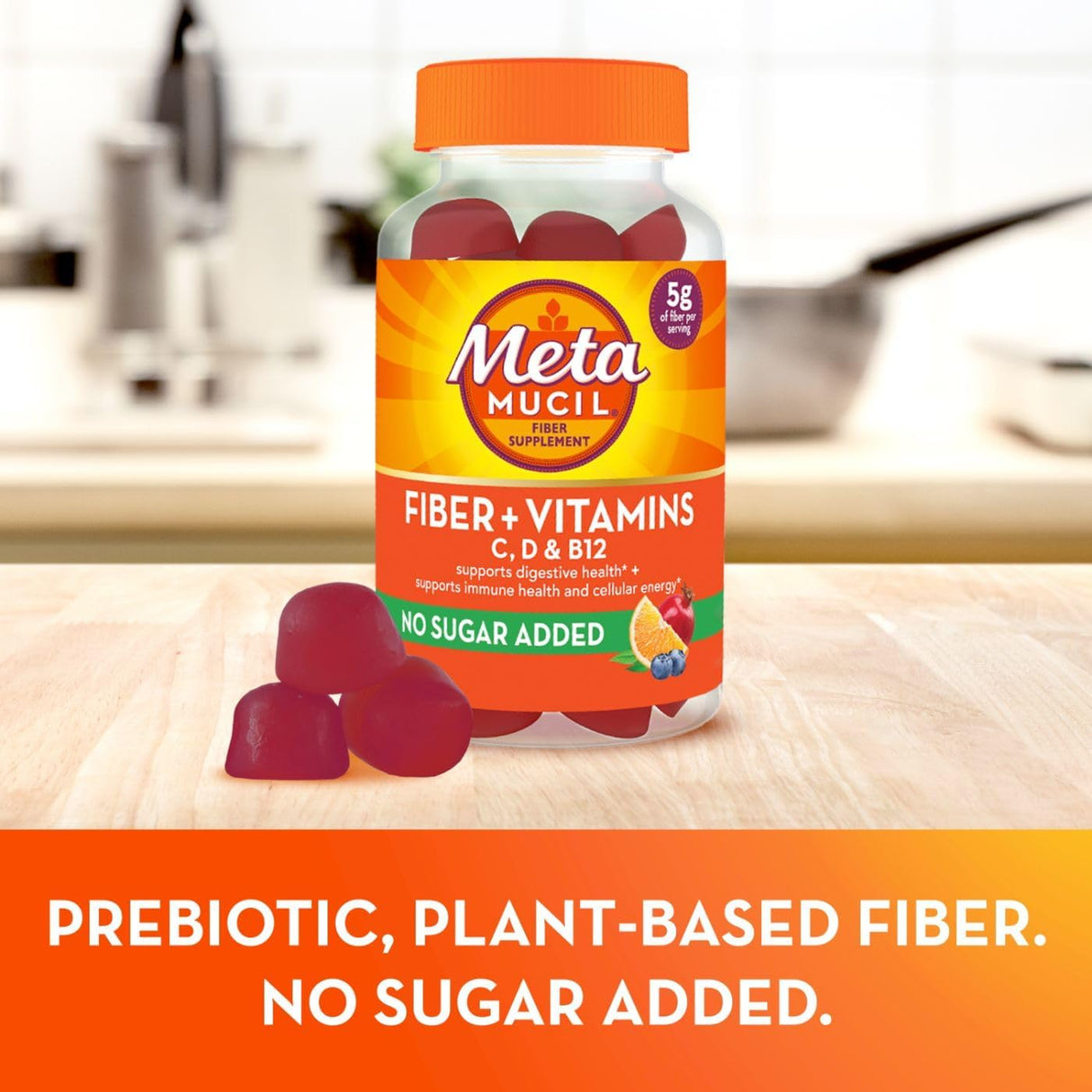 Metamucil Gomitas de suplemento de fibra más vitaminas C, D