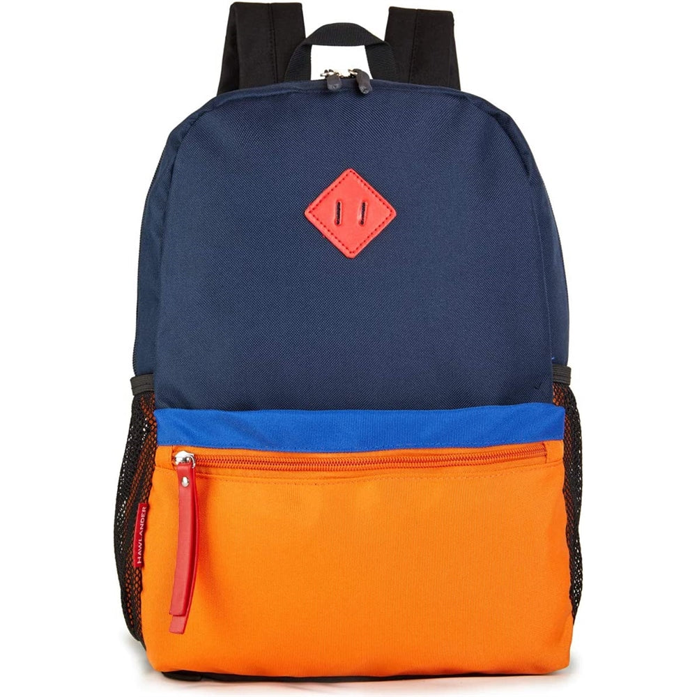 Morral o Mochila escolar para niños pequeños naranja y azul