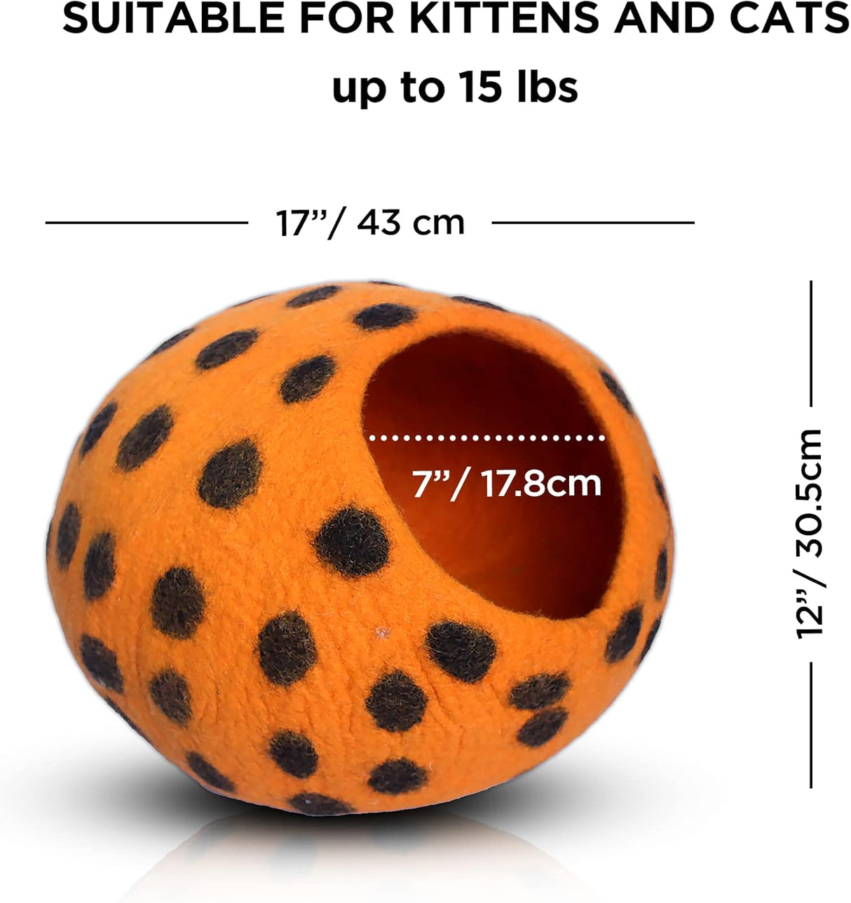 Cueva para Gatos Woolygon - Fieltro Premium, Merino, Puntos