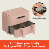 Freidora de aire Bella 4 Qt, 1200W, 3lb, 6 opciones, TriZone