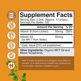 Natures Craft Vitamina D3 con K2 líquidos orgánicos 2000IU