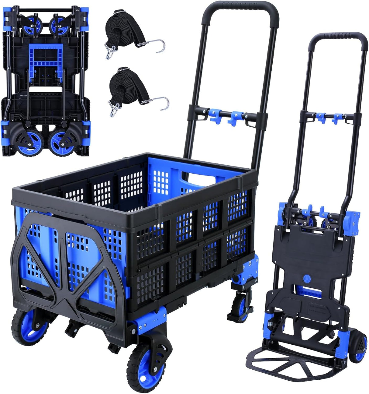 Carretilla Plegable 2 en 1, Capacidad 330LBS, Ruedas 4, Modelo X