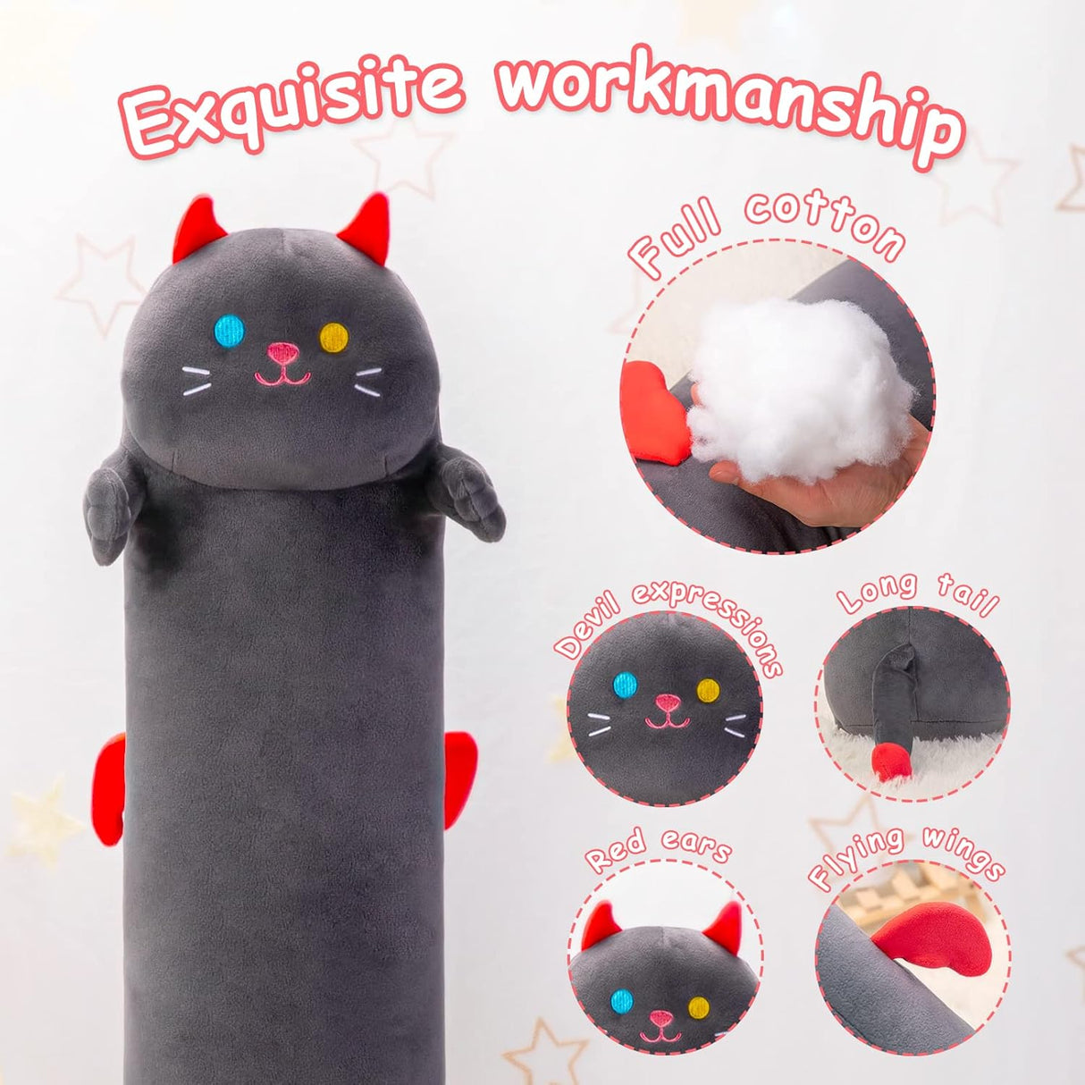 Peluche de Almohada corporal de felpa larga para gatos