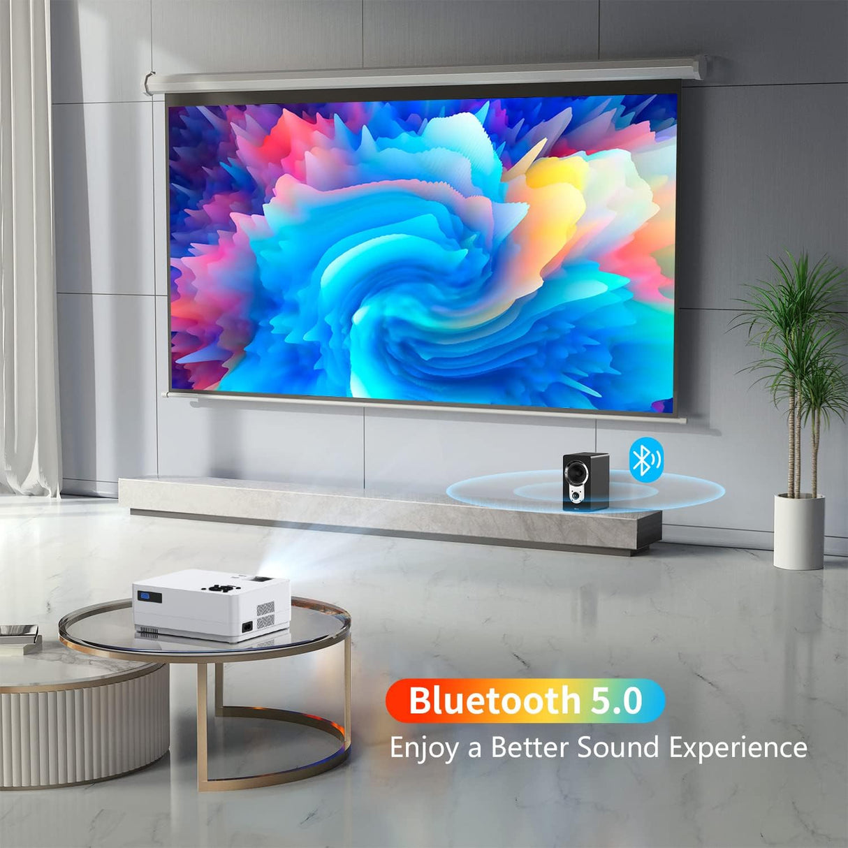Proyector Roconia 5G WiFi 1080p, 12000LM, Soporta 4K