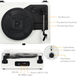Reproductor de Vinilo Portátil con Bluetooth, Altavoces Integrados